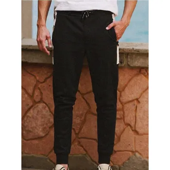 Pánské kalhoty Sinsay - Teplákové kalhoty se širokými nohavicemi - černá - 002EV-99X - 002EV-99X-M