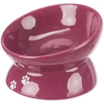 Miska pro psa Miska Trixie zvýšená, ergonomická, keramická, vínová 0.15 l/ø 13 cm