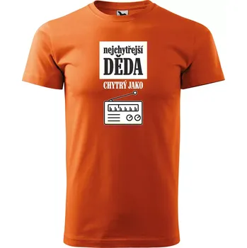 Pánské tričko Sablio Tričko s potiskem Nejchytřejší děda - oranžové L