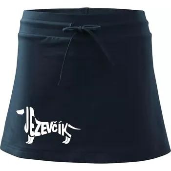 Dámská sukně Jezevčík - CZ - Sportovní sukně - two in one - L ( Námořní modrá (velmi tmavá - téměř černá) )