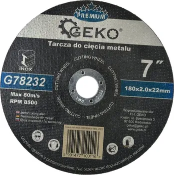 Řezný kotouč Řezný kotouč na kov Geko G78232 180 x 22,2 mm