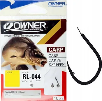 Rybářský háček Háčky zemní, splávkové, s návazcem, s otřepem Owner RL-044 9 ks