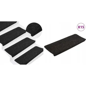 Nášlap na schod 65x24 cm, Samolepicí nášlapy na schody, 5x3 mm, 15 ks, 5 cm