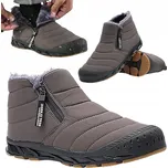ZIMNÍ ZATEPLENÉ VODĚODOLNÉ BOTY HNĚDÉ TRAPERY SNĚHULE KOTNÍKOVÉ BOTY NAD KOTNÍK