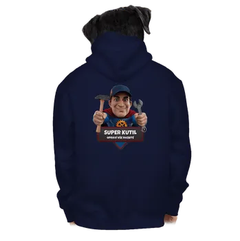 Pánská mikina Bastard Super táta pánská mikina na zip Navy