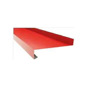 Parapet Parapet venkovní r.š.125mm - pozink Lakovaný RAL 3011 červenohnědá s folií dl.2m (Vhodné pro šířku zdiva 40-65mm , Parapet r.š.125mm – okenní parapetní plech (délka 2m))
