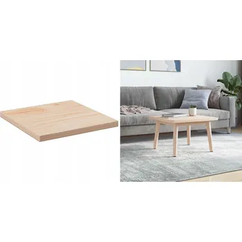 Konferenční stolek 40x40x2 cm, Deska stolu, čtvercová, masivní borové dřevo, 5 cm