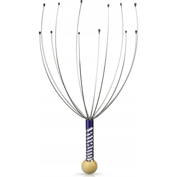 Masážní příslušenství ÁJURVÉDSKÝ MASÁŽNÍ PŘÍSTROJ NA MASÁŽ POKOŽKY HLAVY, OCELOVÝ, RELAXAČNÍ