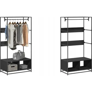 Šatní skříň Černá Skříň, dřevěný materiál, 90x50x180 cm