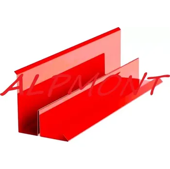 Střecha Lemování zdí klasik r.š.333mm boční s vodní drážkou pozink Lakovaný RAL 3000 ohnivě červená dl.1m