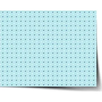 Plakát Sablio Plakát Srdce na modré - 60x40 cm