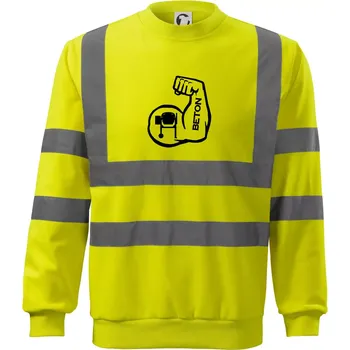 Pánská mikina Beton svaly - Reflexní mikina - L ( Neonově žlutá )