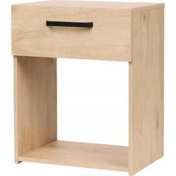 Noční stolek BÉŽOVÝ NOČNÍ STOLEK S JEDNÍM ŠUPLÍKEM, ELEGANTNÍ NOČNÍ STOLEK 38X30X47CM