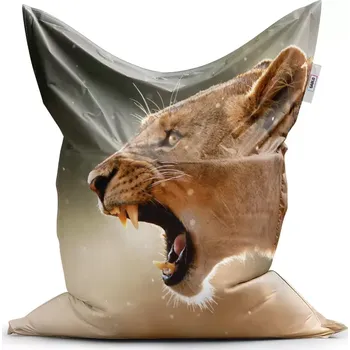 Sedací pytel Sablio Sedací vak Classic Rozzuřená lvice - 150x100 cm