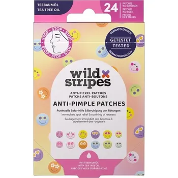 Léčba akné Wild Stripes Hydrokoloidní náplasti na akné s tea tree olejem Smile Prevent (Anti-Pimple Patches) - 24 ks