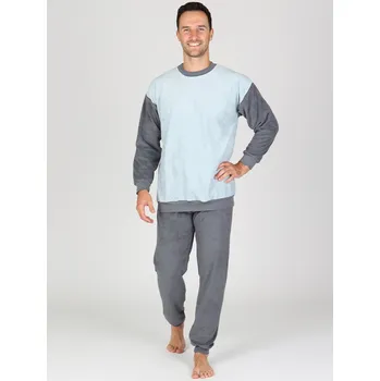 Pánské pyžamo EVONA a.s. Pánské froté pyžamo P 1429 029 šedá XL