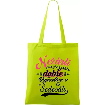 Nežárli - 60 - Taška bavlněná - 42 x 38 cm ( Limetková )