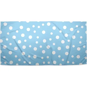 Ručník Sablio Ručník Bílé puntíky na modré - 70x140 cm