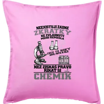 Polštář Chemik zkratky - Polštář 50x50 - 50x50 - Pouze potah ( Růžová )