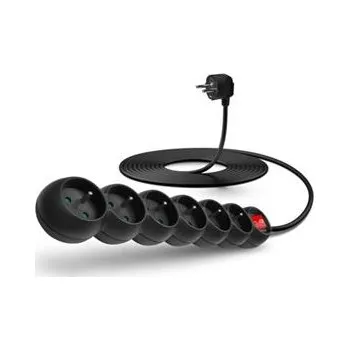 Napájecí kabel CONNECT IT prodlužovací kabel 230 V, 6 zásuvek, 5 m, s vypínačem (černý)