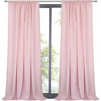 Obraz Okenní dekorace na pásce Pudrová Růžová matnou hladkou Závěs 145x270T