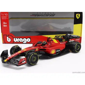 Bburago Ferrari F1 Sf-23 Team Scuderia Ferrari N 55 Pole Position 3rd Monza Italy Gp 2023 Carlos Sainz 1:18 Červená Černá Žlutá
