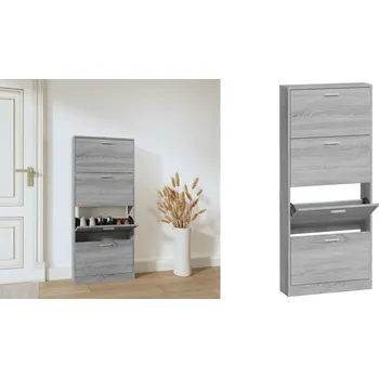 Botník Šedý dub sonoma, Botník, 59x17x150 cm