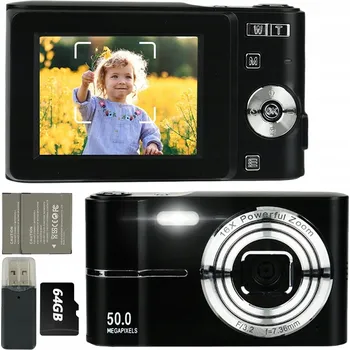 Digitální kompakt DIGITÁLNÍ FOTOAPARÁT 50MP M03 S 2,4" IPS DISPLEJEM A 16X ZOOMEM