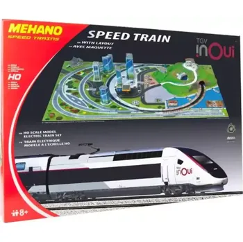 Vláček a vláčkodráha MEHANO Speed train TGV Inoui s maketou tratě