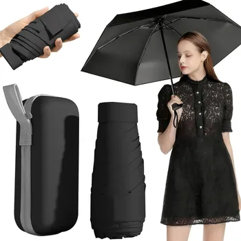 Pixel manuální skládací deštník s pouzdrem, černý