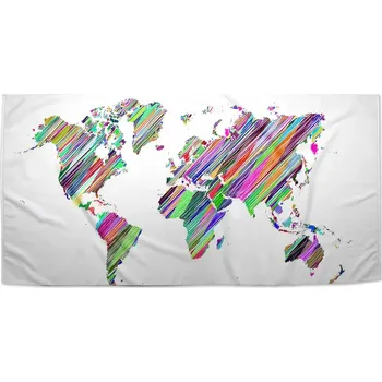 Osuška Sablio Ručník Barevné světadíly - 50x100 cm