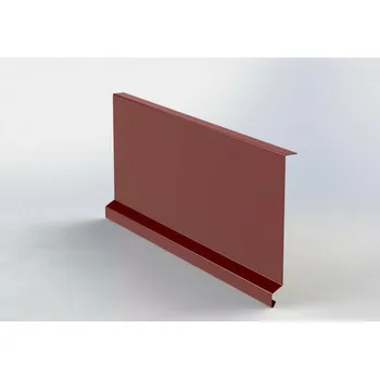 Závětrná lišta podvlečná r.š. 200mm FeZn Lakovaná RAL 3011 červená jas s folií 2m