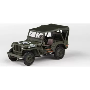 Dětské zboží Abrex Cararama 1:43 - 1/4 Ton Military Vehicle Soft Top - Military Green