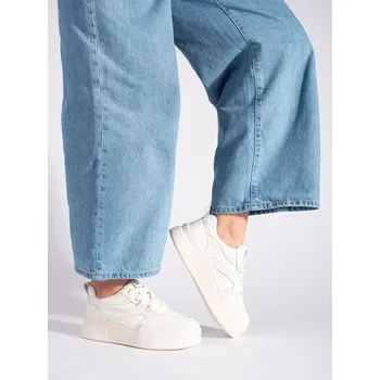 Dámské tenisky Exkluzívní tenisky dámské bílé na platformě 41