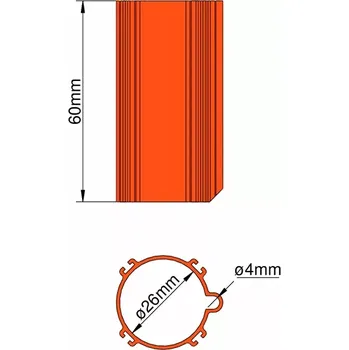 RC model ostatní Klima Základna 26mm 4-stabilizátory oranžová