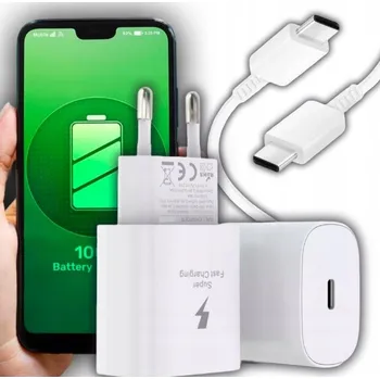RYCHLÁ Nabíječka pro SAMSUNG Super Fast 25W USB-C + KABEL USB Typ C