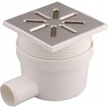 Odvodňovací žlab Podlahová vpusť 15x15cm KOVOVÁ Boční odtok fi 50 NASTAVITELNÁ AQUER