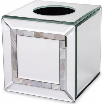 Zásobník na papírové ručníky Krabička Na Ubrousky krabička zásobník na perleťové ubrousky stříbrný skleněný