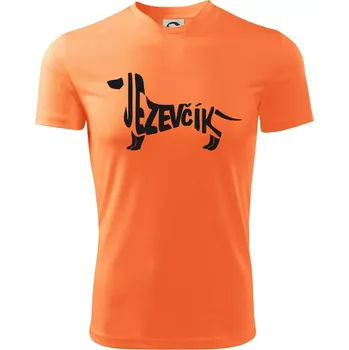 Jezevčík - CZ - Dětské triko sportovní (dresovina) - 158 cm/12 let ( Neon mandarine )
