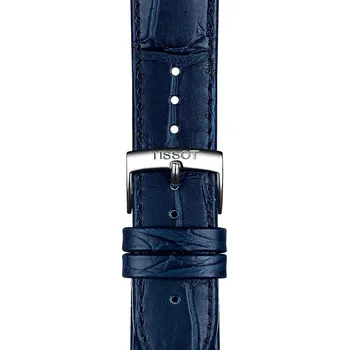 Řemínek na hodinky Kožený řemínek Tissot T852.041.534 20mm, modrý, Quick Release
