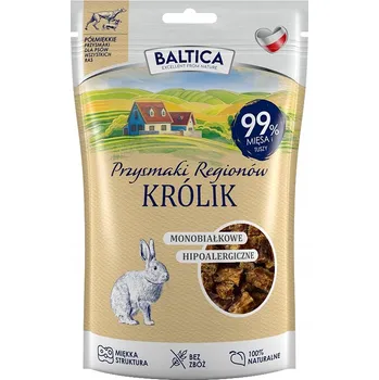 Pamlsek pro psa Baltica přírodní pamlsky pro psy s králíkem 80g, bez obilovin, 99% masa.