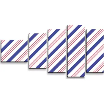 Obraz Sablio Obraz - 5-dílný Modročervené pruhy - 100x60 cm