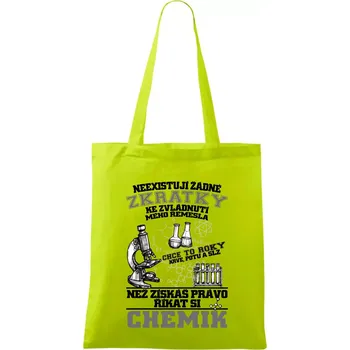 Chemik zkratky - Taška bavlněná - 42 x 38 cm ( Limetková )