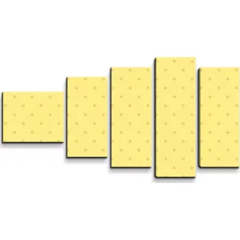 Obraz Sablio Obraz - 5-dílný Červené kroužky na žluté - 100x60 cm