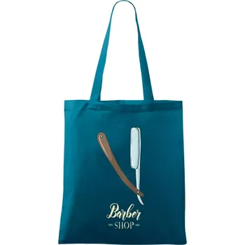 Barber Shop břitva - Taška bavlněná - 42 x 38 cm ( Petrolejová )