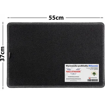 Rohožka Velurová rohožka ke dveřím / odkapávač na boty 37x55 - černá barva