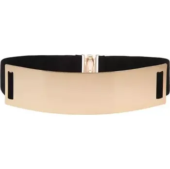 Opasek Dámský široký kovový pásek Avit Zlatý - černý