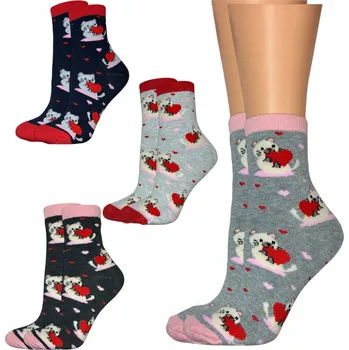 4x Dětské PONOŽKY dívčí teplé silné zimní froté froté