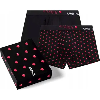 Boxerky Pánské boxerky ATLANTIC 2GMH-028/25 2BALENÍ SRDCE bavlna - M