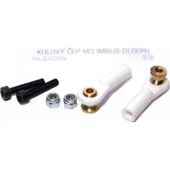 RC náhradní díl MP Jet 2456 Kulový čep V1, pr.7, M3/M3 krátký, 2ks